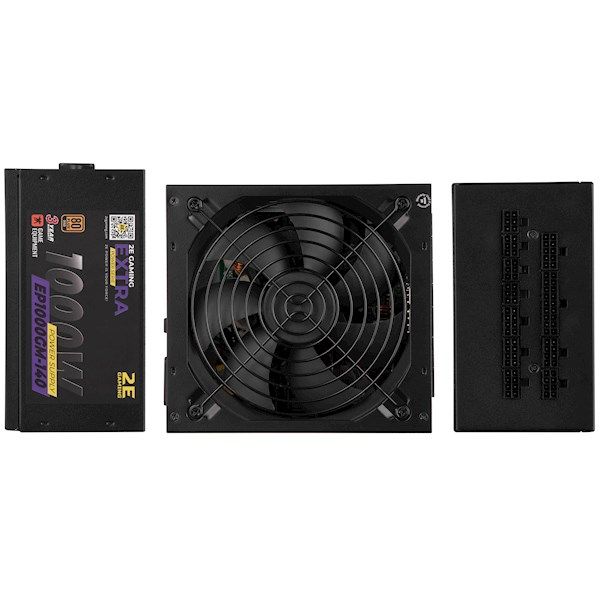 2E PSU GAMING EXTRA POWER (1000W), >90%, 80+ Gold, 140mm, 1xMB 24pin(20+4), 2xCPU 8pin(4+4), 4xMolex, 6xSATA, 8xPCIe 8pin(6+2), Fully Modular 2E-EP1000GM-140