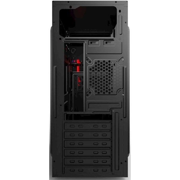 2E Computer case ALFA (E190-3U) MidT,2xUSB2.0,1xUSB3.0, steel (side panel), without PSU, black
