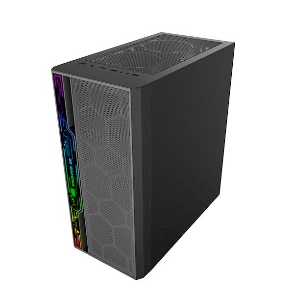2E GAMING Computer case SPERO (G2052), MidT, 2xUSB2.0,1xUSB3.0, 1x120mm ARGB+strip,TG (side panel),without PSU,black
