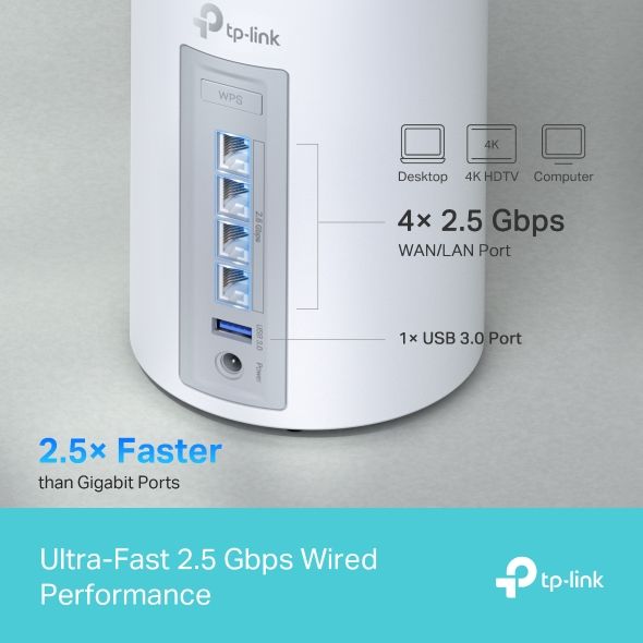 Deco BE65(1-pack), TP-LINK BE9300 Whole Home Mesh WiFi 7 System