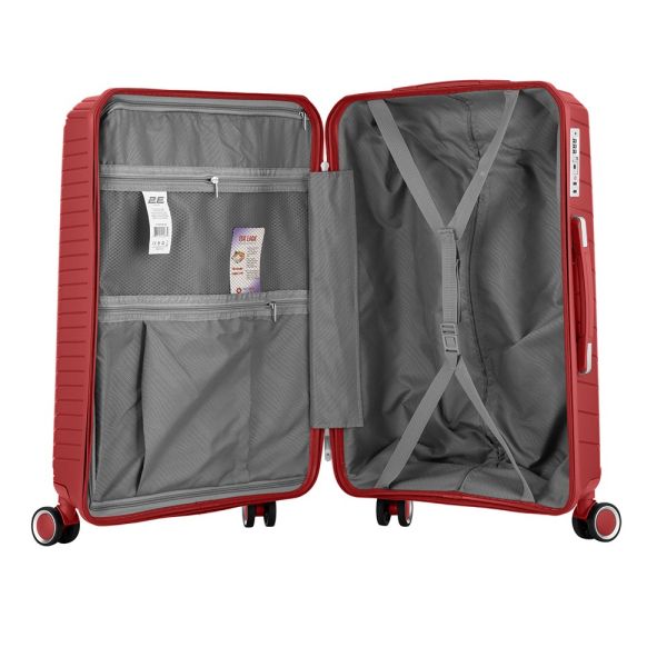 2E TROLLEY LUGGAGE MEDIUM, RED 43 x 66 x 27 CM, 61LITER
