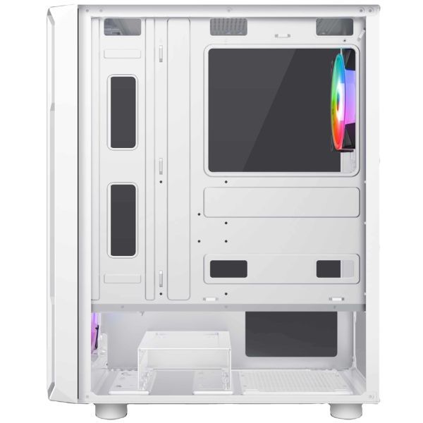 2E Gaming Computer case Hexagon G338W, without PSU, 2xUSB 3.0, 1xUSB Type-C, 1x120mm, 3x120mm ARGB, TG Side Panel, ATX, White