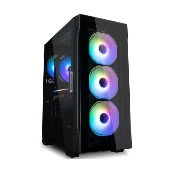 Zalman PC case I3 Neo TG without PSU, 1xUSB3.0, 2xUSB2.0, 4x120mm ARGB, VGA 355mm, LCS ready, TG Side/Front Panel, ATX, black