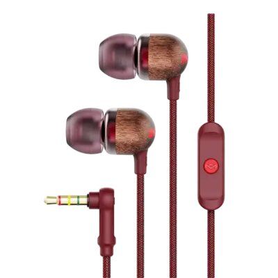 House of Marley EM-JE041-RD Smile Jamaica In-Ear Headphones With Remote And Microphone Red
