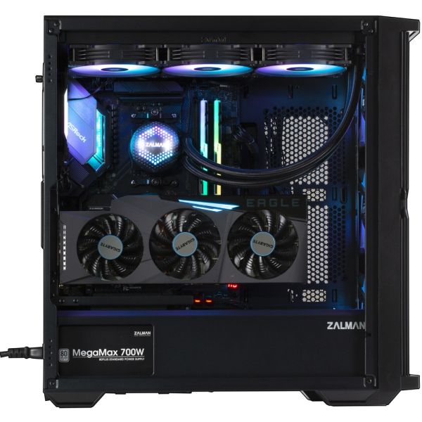 Zalman PC case Z10 Plus without PSU, 2xUSB3.0, 1xUSB Type-C, 3x140mm ARGB, 1x120mm ARGB, VGA 395mm, LCS ready, TG Side Panel, EATX, black