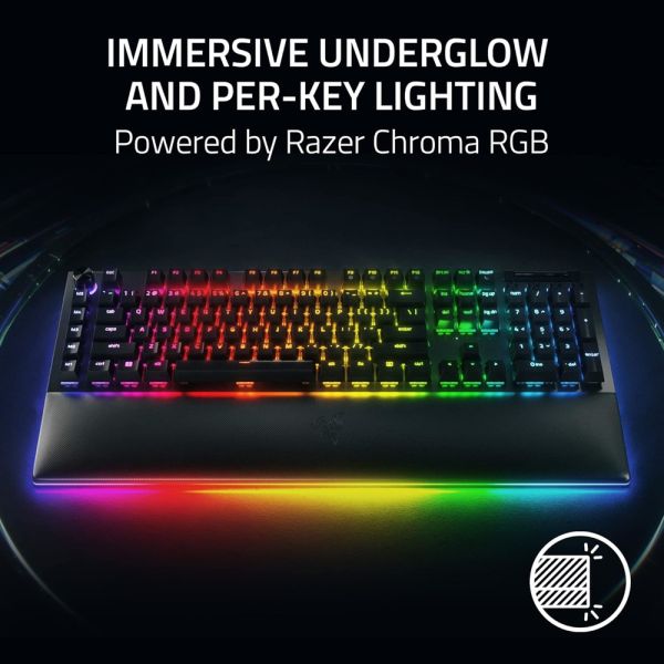 Razer Keyboard BlackWidow V4 Pro RGB 104key Green Switch USB EN, black