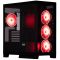 2E Gaming Computer case Fantom GK701B, without PSU, 2xUSB 3.0, 1xUSB Type-C, 4x120mm ARGB, controller with remote, TG Side/Front Panel, mATX, Black