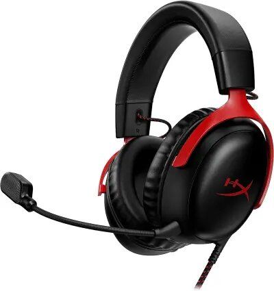 Headphone/ HP/ HyperX Cloud III %u2013 Wired Gaming Headset, PC, PS5, Xbox Series X|S Black/Red (727A9AA)