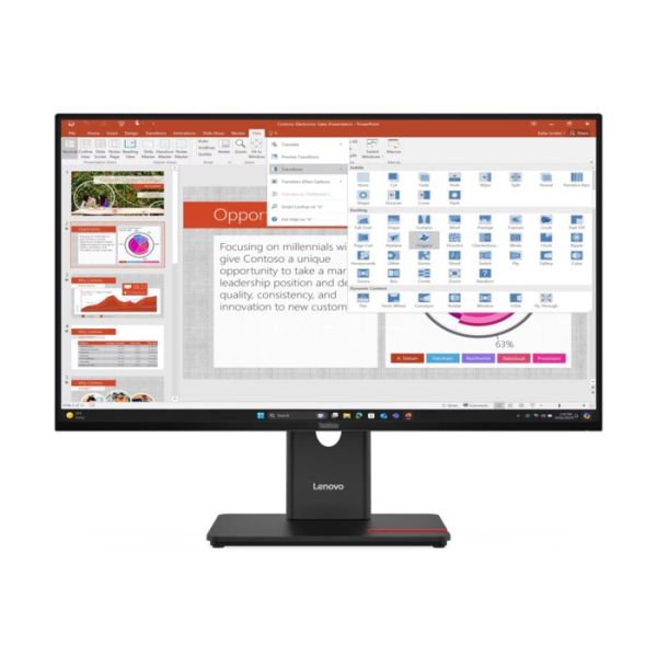 Monitor/ Lenovo/ Lenovo ThinkVision T27-40  Black 27''  (1920x1080), 16:9, 120Hz, 4ms, 178 / 178. HDMI, DP, VGA