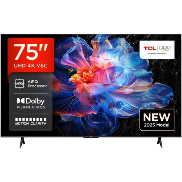TV/ LED/ TCL/ TV 75''(190cm)/ 75V6C Google TV  4K  HDR10 WiFi5 BT5.2 Dolby Audio 15W 300X300