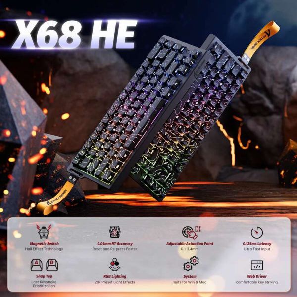 Attack shark X68 HE Black contour line