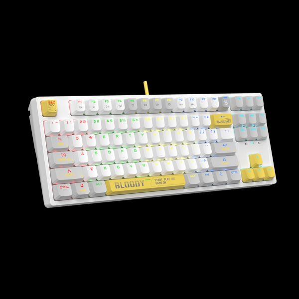 Keyboard: A4Tech Bloody S87 RGB Mechanical Red Plus Switch Keyboard Energy White