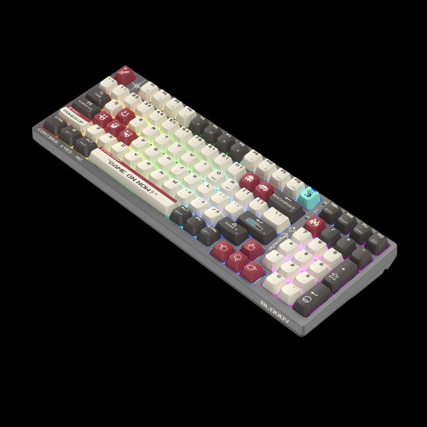 Keyboard: A4Tech Bloody WS98 Dual-Core Wireless Mechanical Keyboard BLMS Red Plus Switch Pixels Red