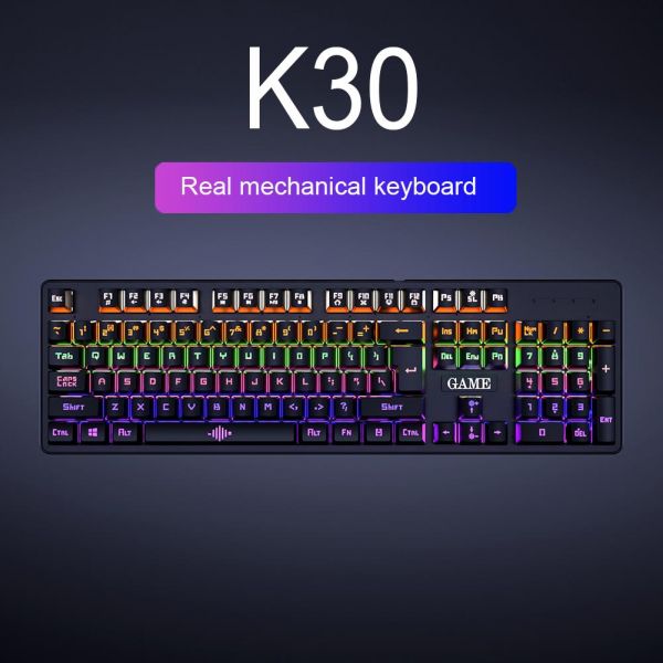 K30 USB Wired Gaming Mechanical Keyboard Blue Switch