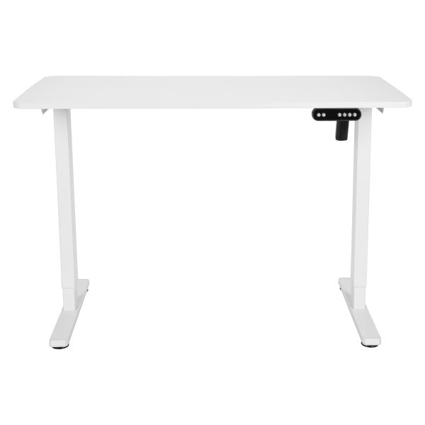 2E Computer Desk CE120W, height 72-120cm, electric motor, tabletop 120 60cm (white), metal base (white)