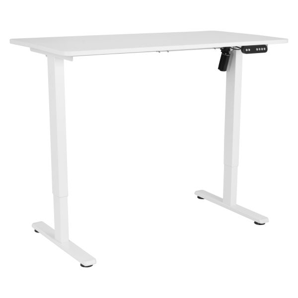 2E Computer Desk CE120W, height 72-120cm, electric motor, tabletop 120 60cm (white), metal base (white)