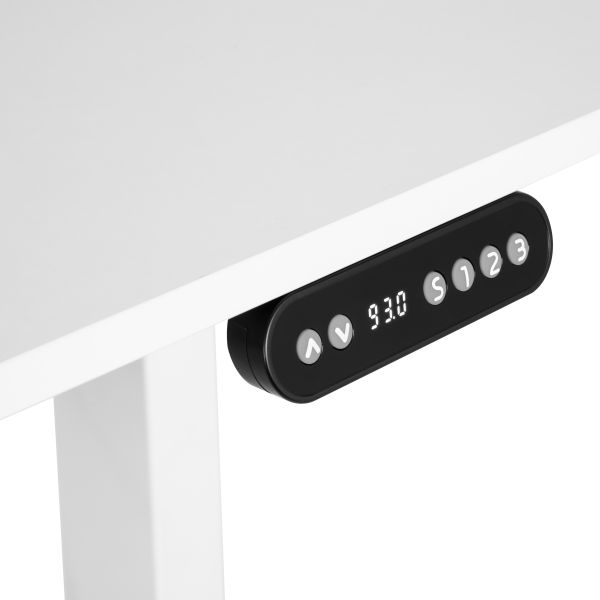 2E Computer Desk CE120W, height 72-120cm, electric motor, tabletop 120 60cm (white), metal base (white)