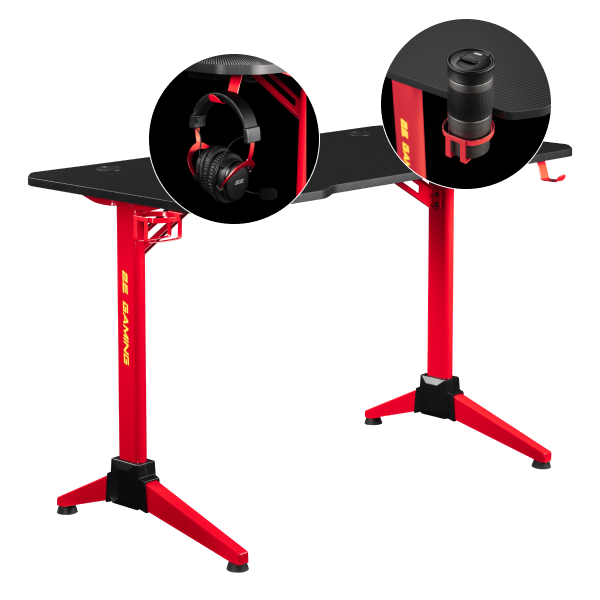 2E GAMING Table OTOROSHI, 120х60x75cm, black-red
