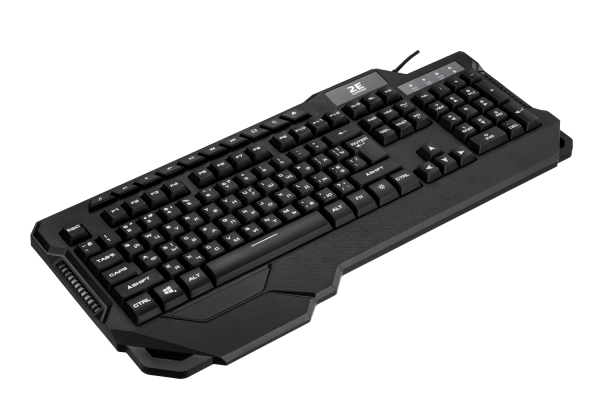 2E GAMING Membrane keyboard KG340 114key, USB-A, EN/UA/RU, LED, black