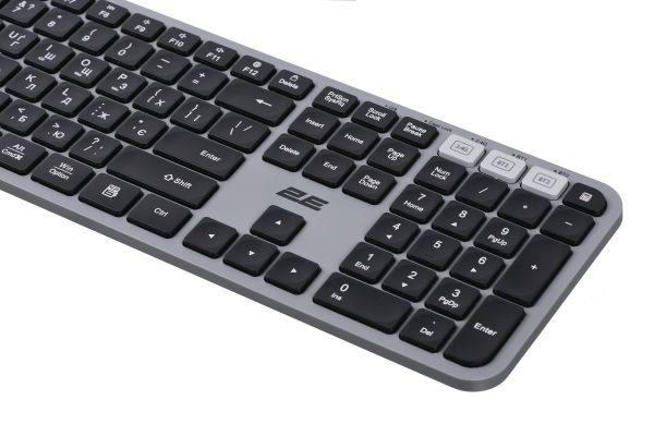 2E Keyboard membrane KS240 110key, WL/BT, EN/UK, grey-black