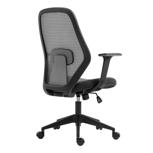 2E Office Chair OC110, fabric, fixed armrests, black