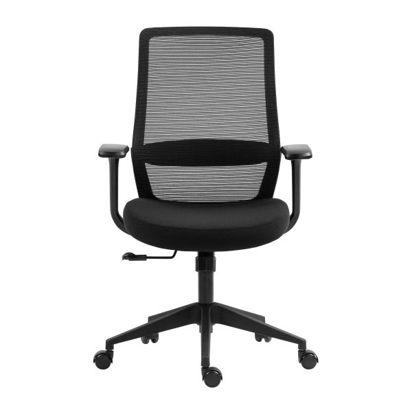 2E Office Chair OC140, fabric, fixed armrests, black