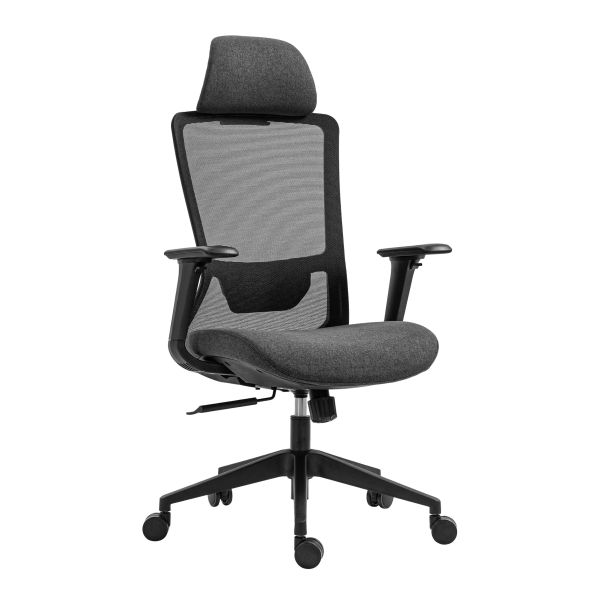 2E Office Chair OC150, fabric, 4D armrests, headrest, black