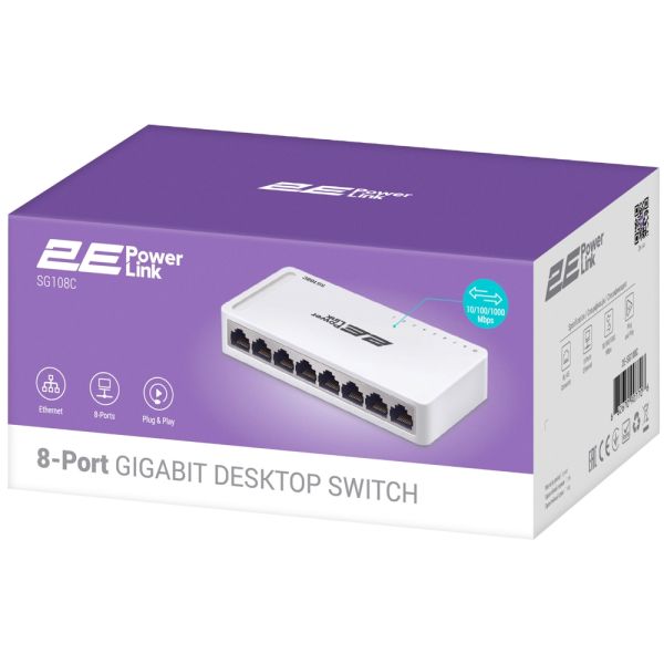 2E PowerLink Switch SF108C 8xFE, Unmanaged