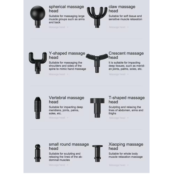 Electric Massager ALLX AXM-424G, 18W, 3200Rpm, Professional Massage Gun, Gray
