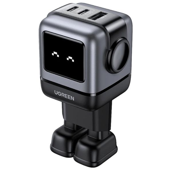 Mobile charger UGREEN CD361 (25685B) Nexode Uno RobotGaN, 65W, USB, Type-C, Black/Grey