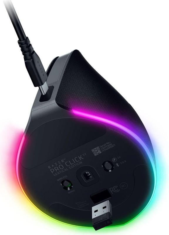 Razer Mouse Pro Click V2, USB-A/WL/BT, Vertical Ed., black