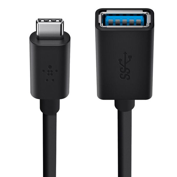Belkin Adapter USB-C > USB-AF, 0.14m, black