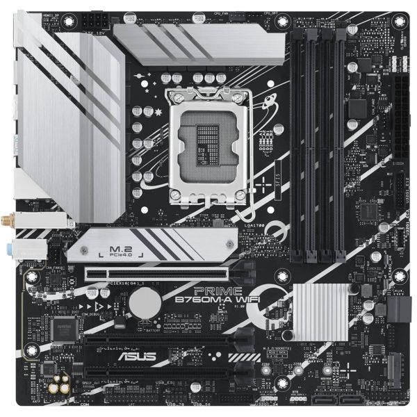 ASUS Motherboard PRIME B760M-A WIFI D4 s1700 B760 4xDDR4 M.2 HDMI DP Wi-Fi BT mATX