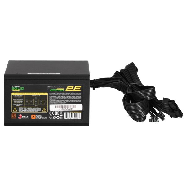 2E GAMING PSU Solid Power  (750W), >85%, 80+ Bronze, 120mm, 1xMB 24pin(20+4), 2xCPU 8pin(4+4), 3xMolex, 6xSATA, 4xPCIe 8pin(6+2), Semi Modular