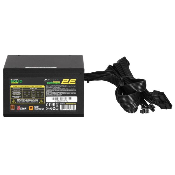 2E GAMING PSU Solid Power  (650W), >85%, 80+ Bronze, 120mm, 1xMB 24pin(20+4), 2xCPU 8pin(4+4), 3xMolex, 6xSATA, 4xPCIe 8pin(6+2), Semi Modular
