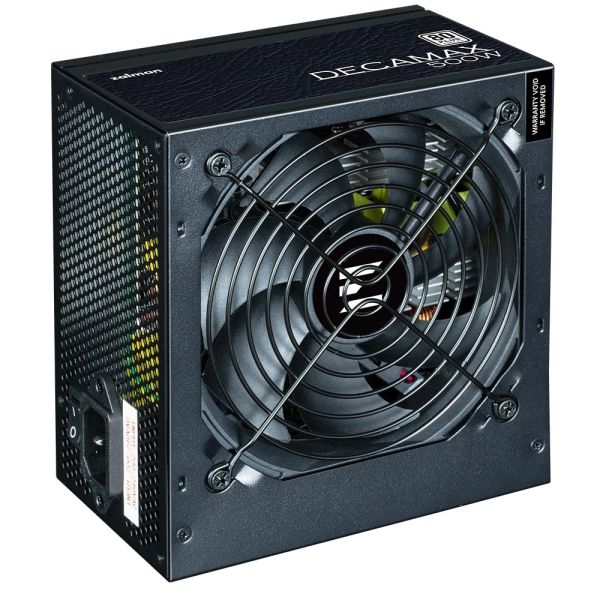 Zalman PSU Decamax  (500W) 85%, 80 Plus, 120мм, 1xMB 24pin(20+4), 1xCPU 8pin(4+4), 3xMolex, 4xSATA, 2xPCIe 8pin(6+2)