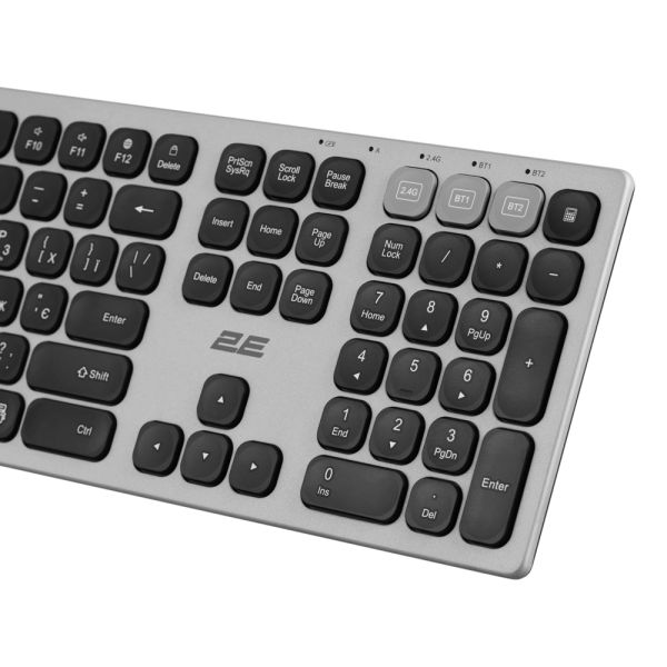 2E Keyboard membrane KS270 105key, WL/BT, EN/UK/RU, grey-black