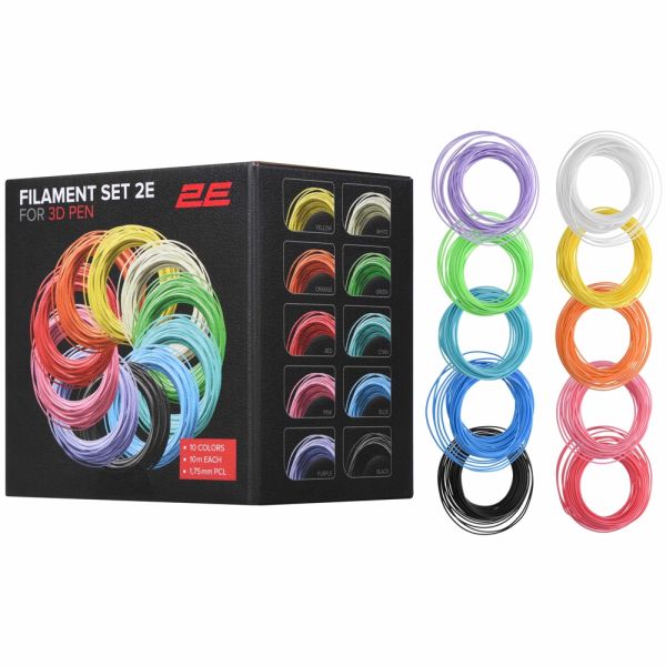 2E Filament for PCL 3D pen,1.75mm, 10pcs, mix