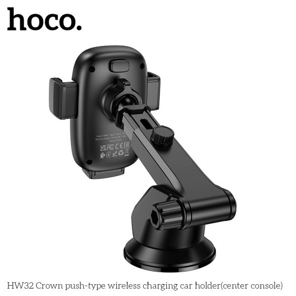 Hoco HW32 Crown push-type wireless charging car holder(center console)