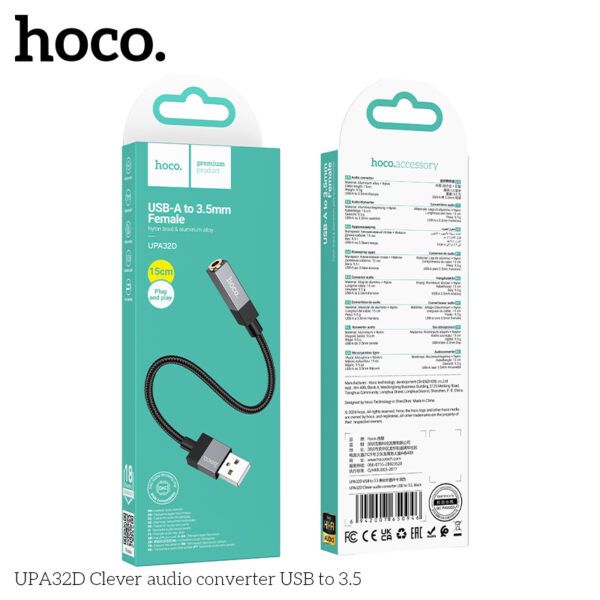 Hoco UPA32D Clever audio converter USB to 3.5