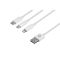 Cable 2E USB 3 in 1 Micro/Lightning/Type C, 5V/2.4A, White,1.2m