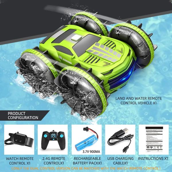 Remote Control Car Boat 2.4g 4wd Amphibious Toy Car Rc Truck Stunt Toy
