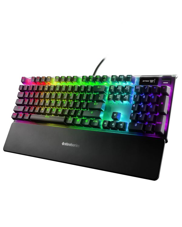 SteelSeries Keyboard mechanical Apex 7 104key, Red Switch, USB-A, RU, RGB, black
