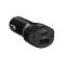 2E Car Charger  Dual USB (30W) Type-C PD, USB 2.4A, black