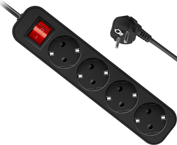 G450 Power strip, Switch, 5.0 m, 4 outlets