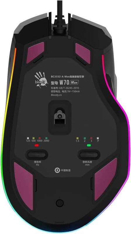 Mouse: A4tech Bloody W70 Max RGB Gaming Mouse Panda White