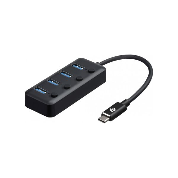 2E Adepter  USB-C to 4xUSB3.0 A Hub with switch, 0.25m