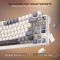 Royal Kludge RK L98 RGB Mechanical Keyboard, Cream Switch, Hot Swappable, Wireless, Type-C, Bluetooth, 2.4GHz, Sandalwood Brown