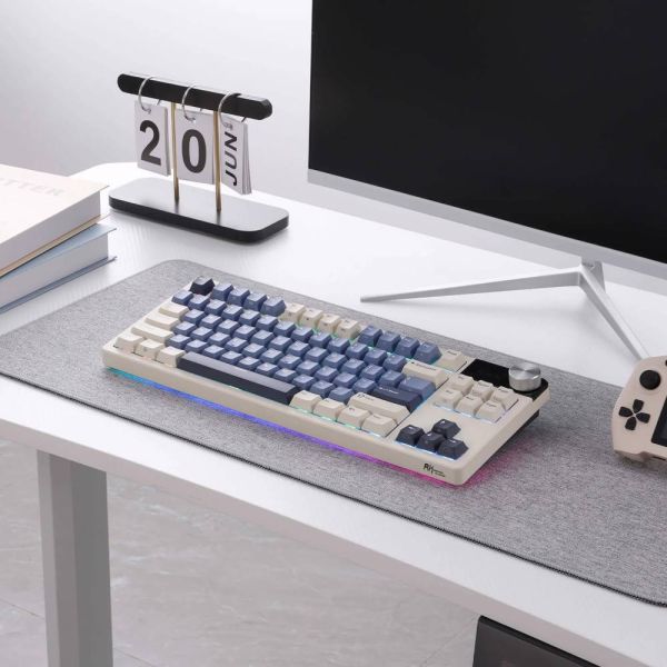 Royal Kludge RK S85 RGB Mechanical Keyboard, Cloud switch, Hot Swappable, Wireless, Type-C, Bluetooth, 2.4GHz, Horizon Blue