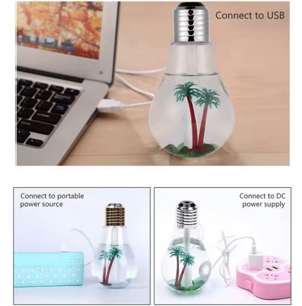 Bulb Shape Mini Air Humidifier LED USB